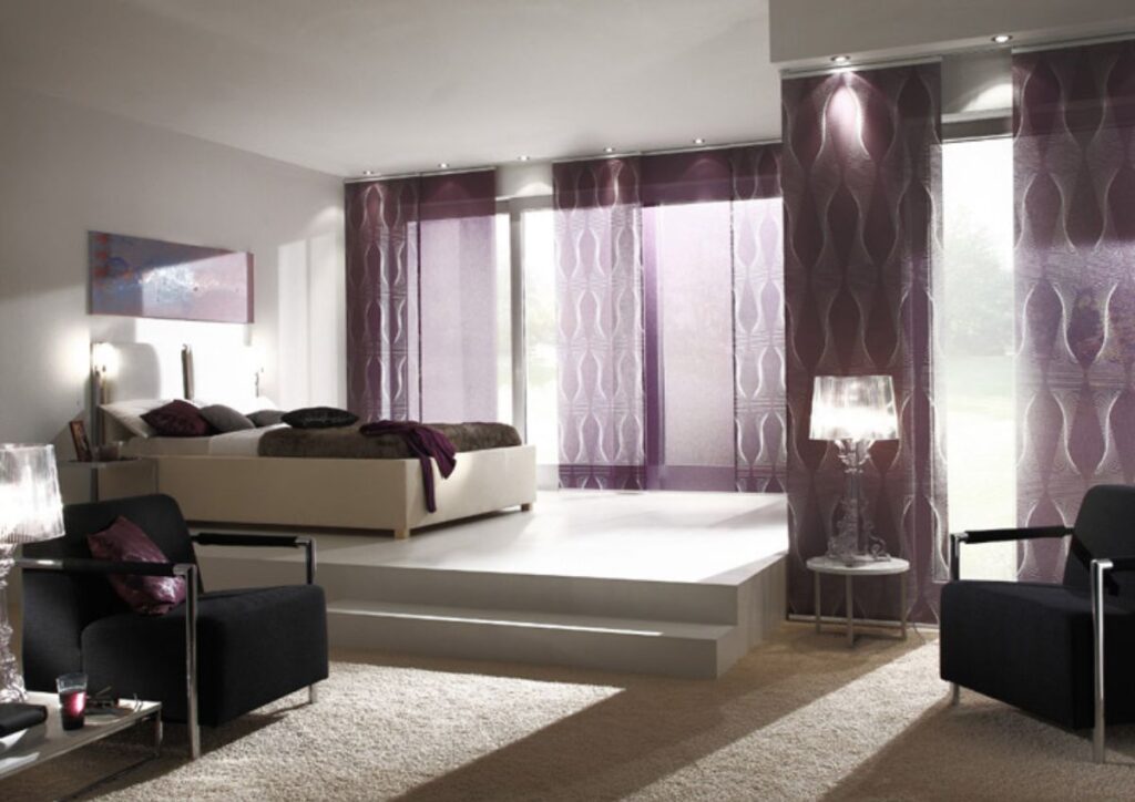 Tende Ornamentali per saloni e salotti viola